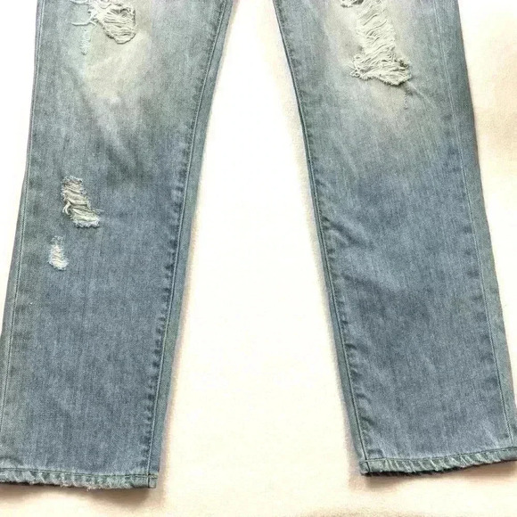 Paige Callie Crop Broke Distress Light Wash Boyfriend Midrise Ankle Jean Size 28 - Picture 4 of 15